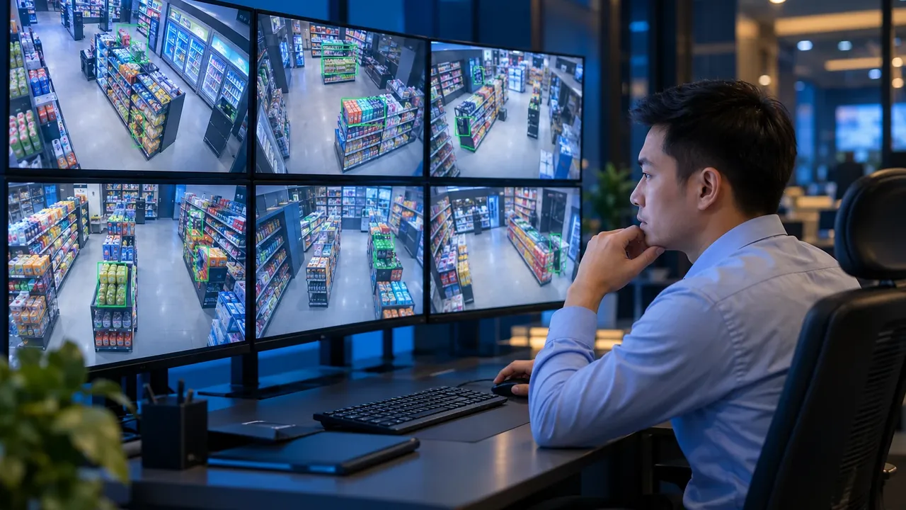 Nhân viên theo dõi camera các cửa hàng tại phòng điều hành