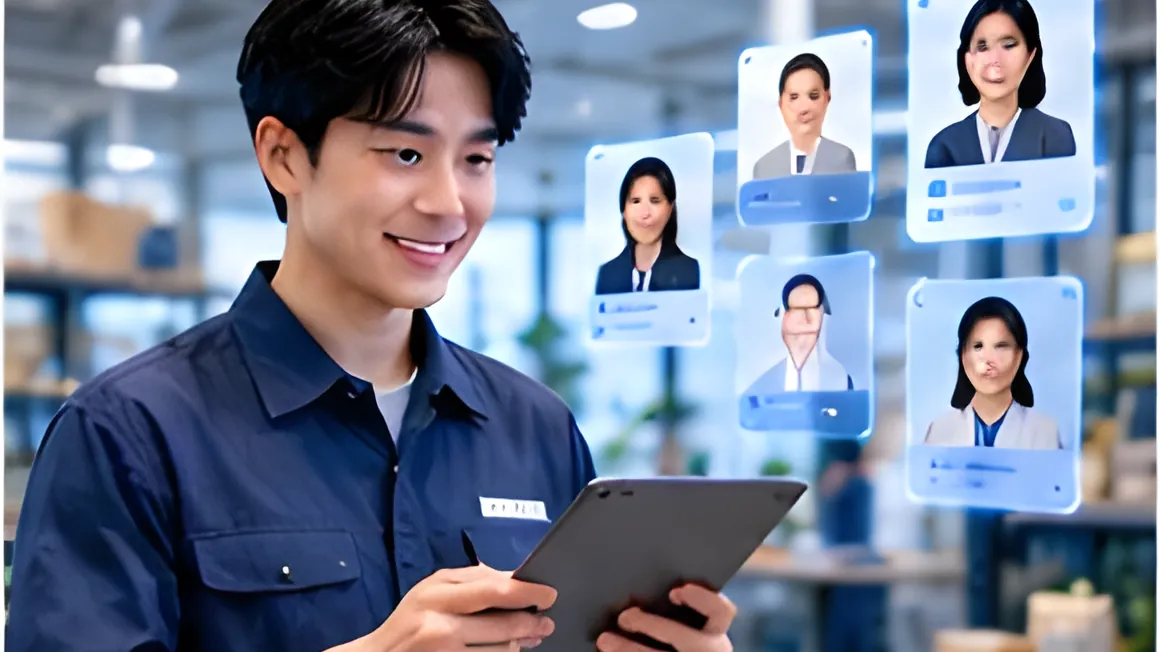 Nhà tuyển dụng duyệt hồ sơ ứng viên trên máy tính bảng