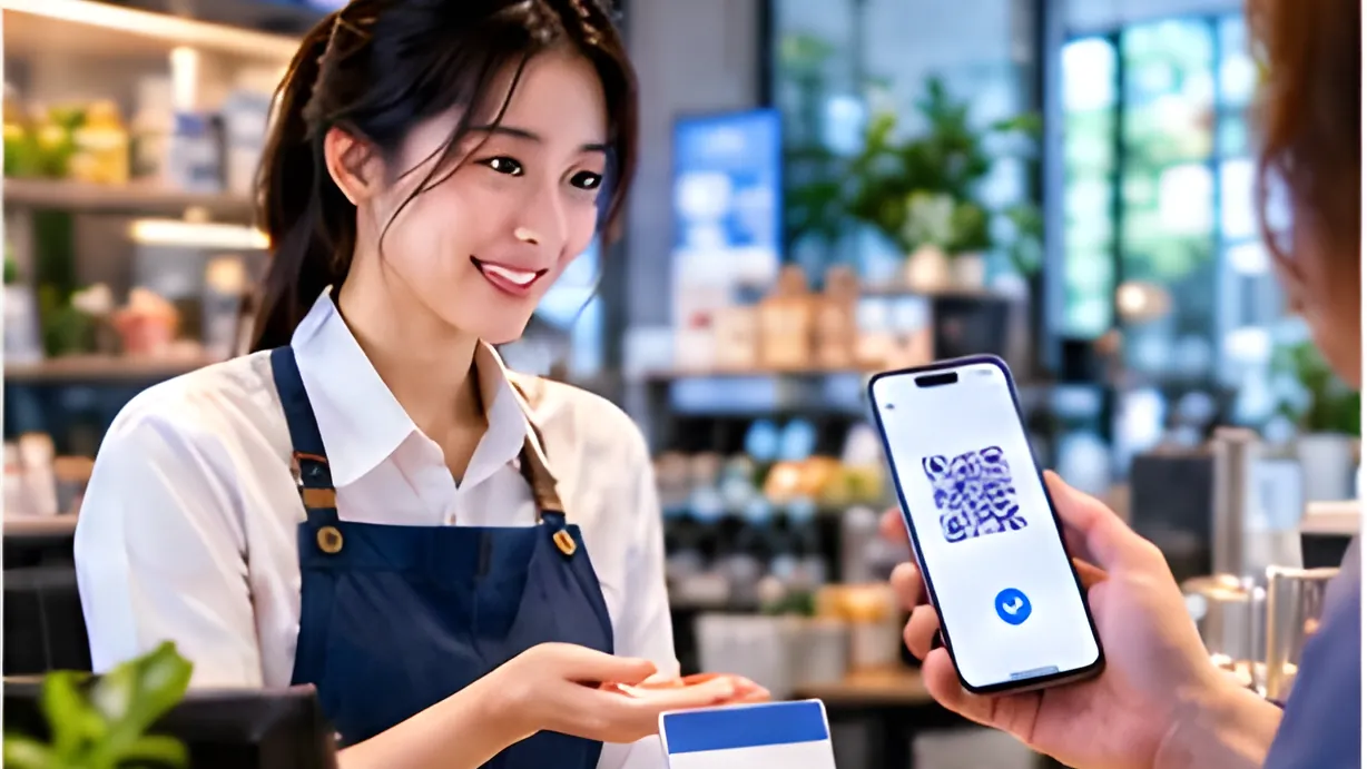 Khách quét mã QR thanh toán tại quầy